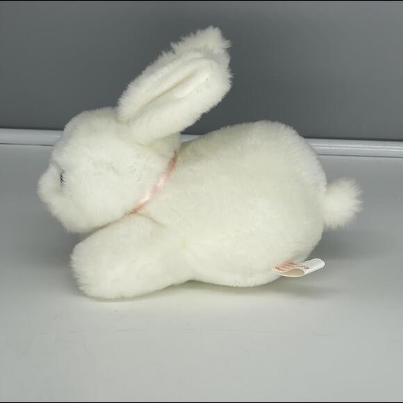 Vintage Armbee White Bunny Rabbit with Pink Ribbon around Neck and Pink Nose* - Picture 2 of 6